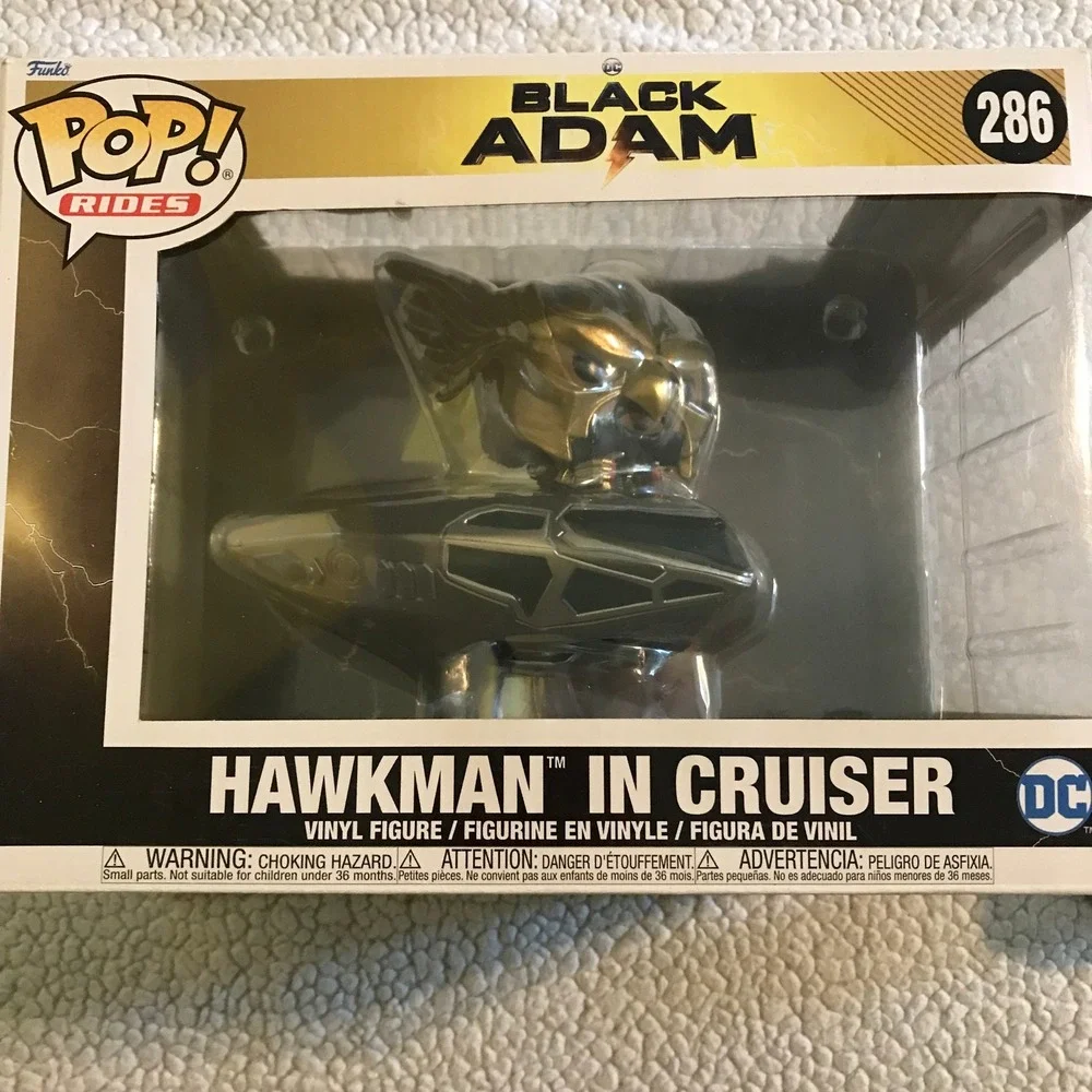 Funko Pop Rides Black Adam Hawkman in Cruiser 286 DC Vinyl Figure Gold Hero